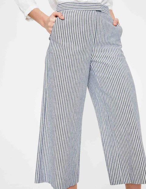 Wideleg Culottes - Chambray Blue/Ivory Stripe Wideleg Culottes - Chambray Blue/Ivory Stripe
