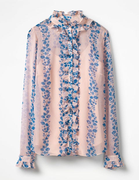 Kathleen Ruffle Shirt - Seashell Flowerbed Kathleen Ruffle Shirt - Seashell Flowerbed