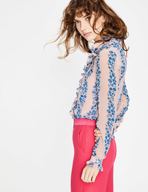 Kathleen Ruffle Shirt - Seashell Flowerbed Kathleen Ruffle Shirt - Seashell Flowerbed