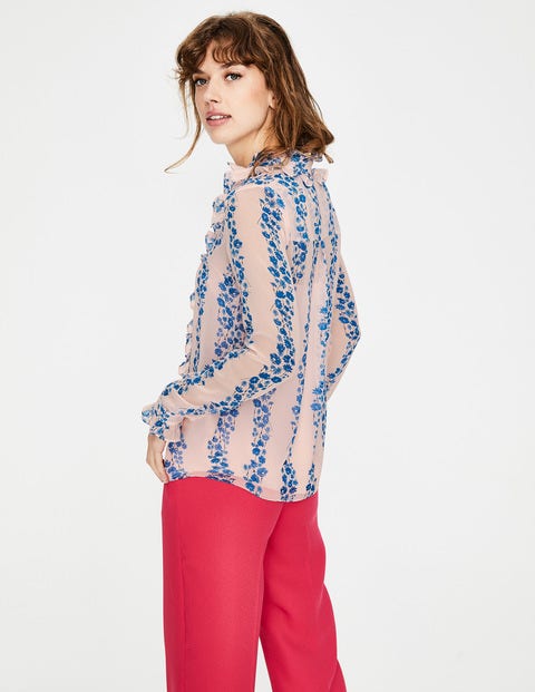 Kathleen Ruffle Shirt - Seashell Flowerbed Kathleen Ruffle Shirt - Seashell Flowerbed