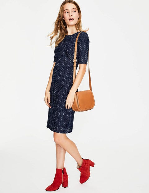 Rhea Denim Dress - Indigo Denim With Spot Rhea Denim Dress - Indigo Denim With Spot