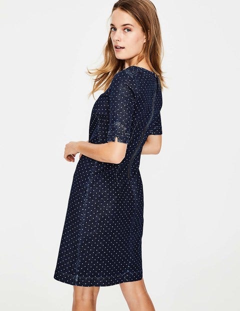 Rhea Denim Dress - Indigo Denim With Spot Rhea Denim Dress - Indigo Denim With Spot
