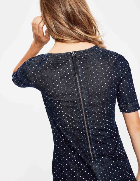 Rhea Denim Dress - Indigo Denim With Spot Rhea Denim Dress - Indigo Denim With Spot