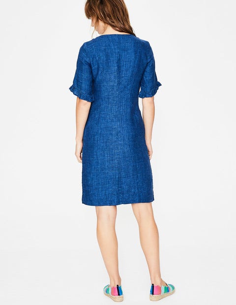 Addilyn Linen Dress - Decadence Blue Delave Addilyn Linen Dress - Decadence Blue Delave