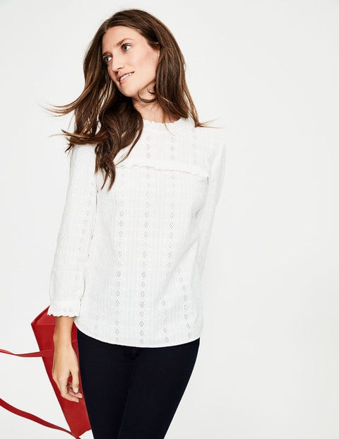 Kristie Broderie Top - White Kristie Broderie Top - White