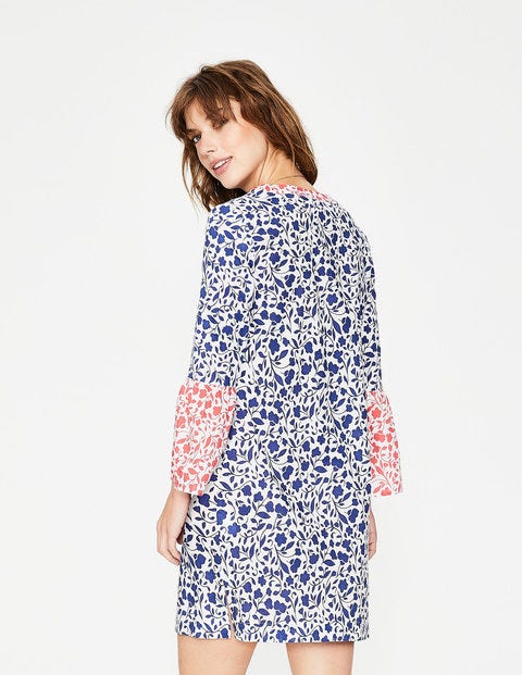 Jodie Kaftan - Ecru and Klein Blue Meadow Jodie Kaftan - Ecru and Klein Blue Meadow