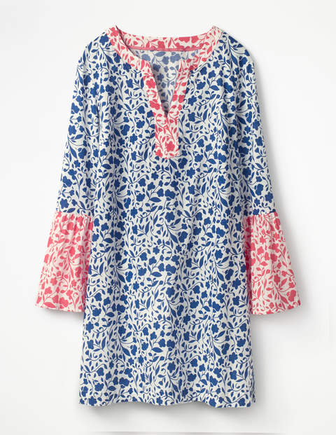 Jodie Kaftan - Ecru and Klein Blue Meadow Jodie Kaftan - Ecru and Klein Blue Meadow