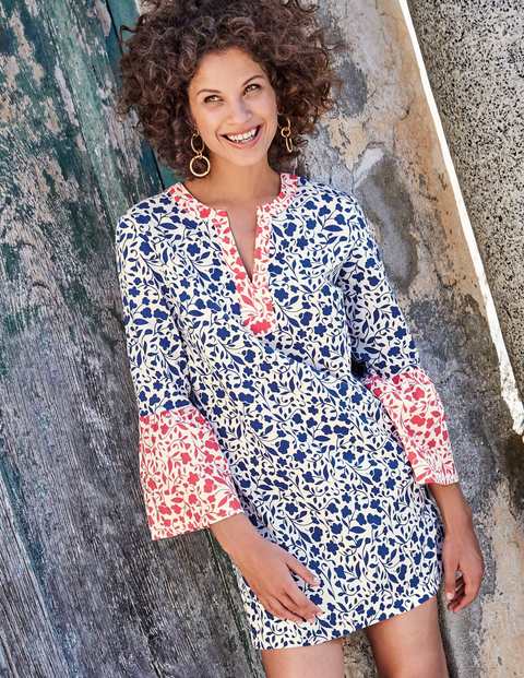 Jodie Kaftan - Ecru and Klein Blue Meadow Jodie Kaftan - Ecru and Klein Blue Meadow