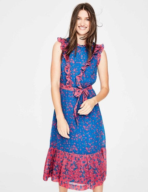 Elise Dress - Cyan Flower Meadow Elise Dress - Cyan Flower Meadow