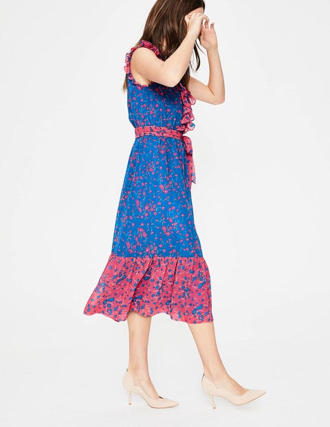 Elise Dress - Cyan Flower Meadow Elise Dress - Cyan Flower Meadow
