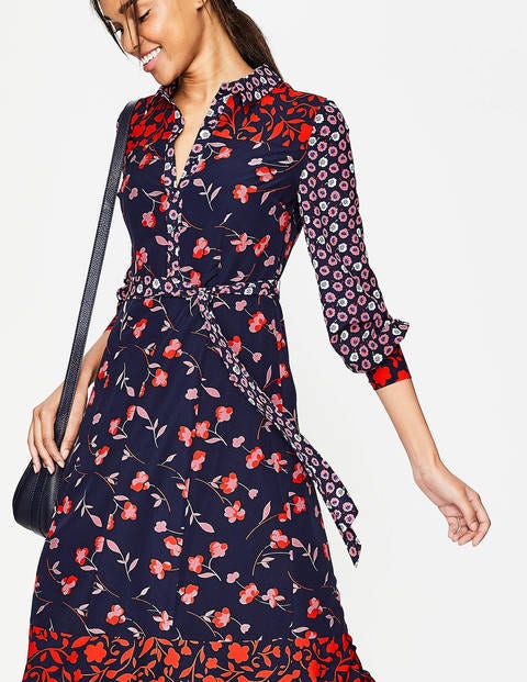 Sybil Shirt Dress - Navy Wildflower Sybil Shirt Dress - Navy Wildflower