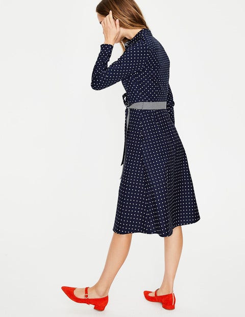 Posy Shirt Dress - Navy Spot Posy Shirt Dress - Navy Spot