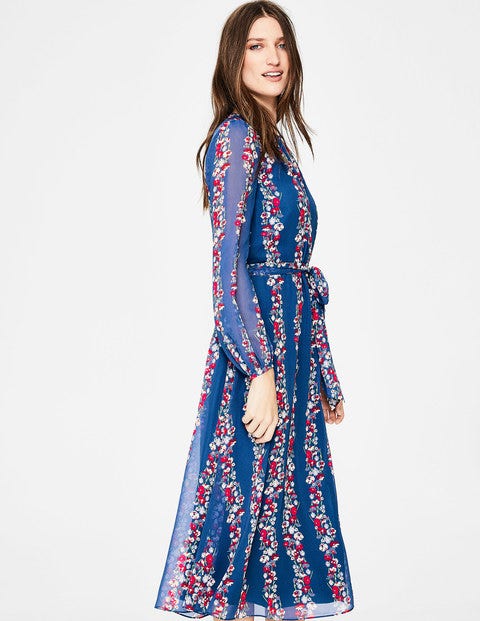 Kathleen Midi Dress - Opulent Blue Flowerbed Kathleen Midi Dress - Opulent Blue Flowerbed