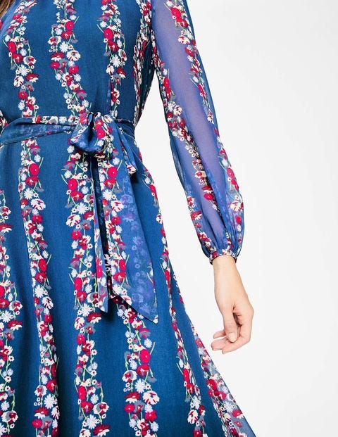 Kathleen Midi Dress - Opulent Blue Flowerbed Kathleen Midi Dress - Opulent Blue Flowerbed
