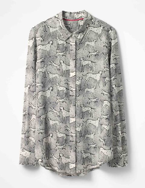 Silk Shirt - Ecru Dalmatian Spot Silk Shirt - Ecru Dalmatian Spot