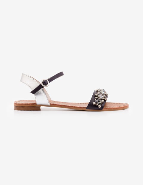 Marian Jewelled Sandals - Navy Marian Jewelled Sandals - Navy