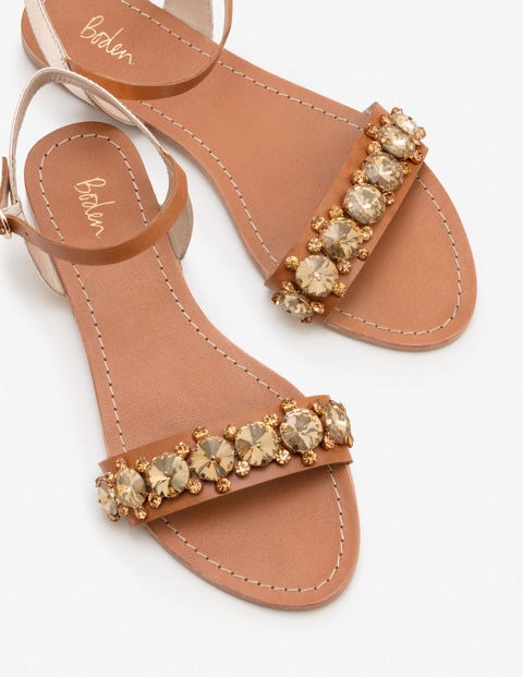 Marian Jewelled Sandals - Tan Marian Jewelled Sandals - Tan
