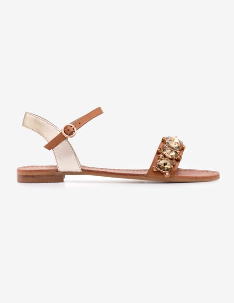 Marian Jewelled Sandals - Tan Marian Jewelled Sandals - Tan