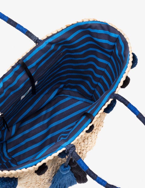 Pompom Beach Bag - China Blue Pompom Beach Bag - China Blue