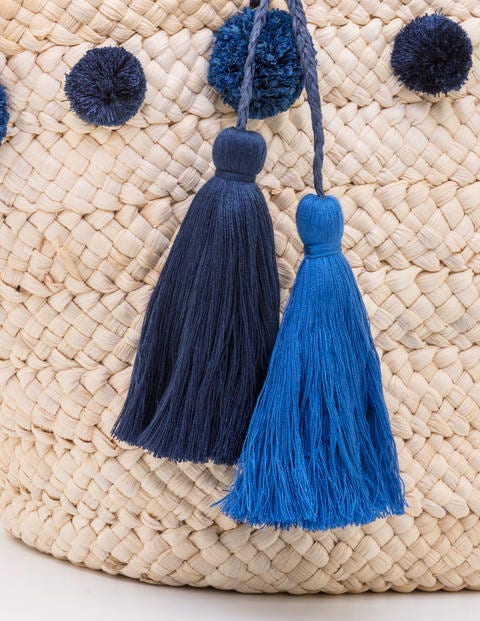 Pompom Beach Bag - China Blue Pompom Beach Bag - China Blue