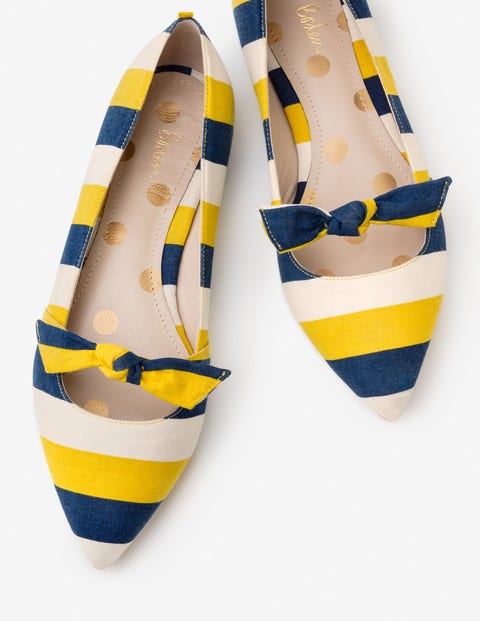 Lottie Pumps - Soft Lime and Blue Stripe Lottie Pumps - Soft Lime and Blue Stripe