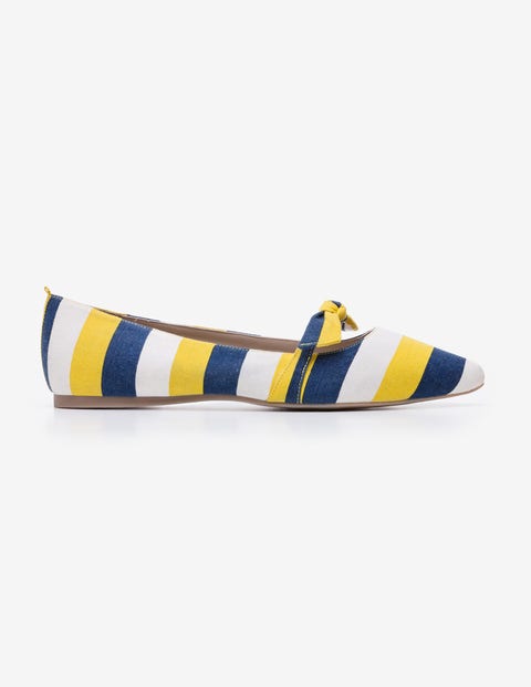 Lottie Pumps - Soft Lime and Blue Stripe Lottie Pumps - Soft Lime and Blue Stripe