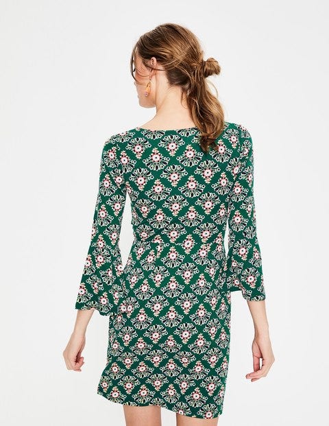Miriam Jersey-Tunika - Sattes Grün, Blumen Miriam Jersey-Tunika - Sattes Grün, Blumen