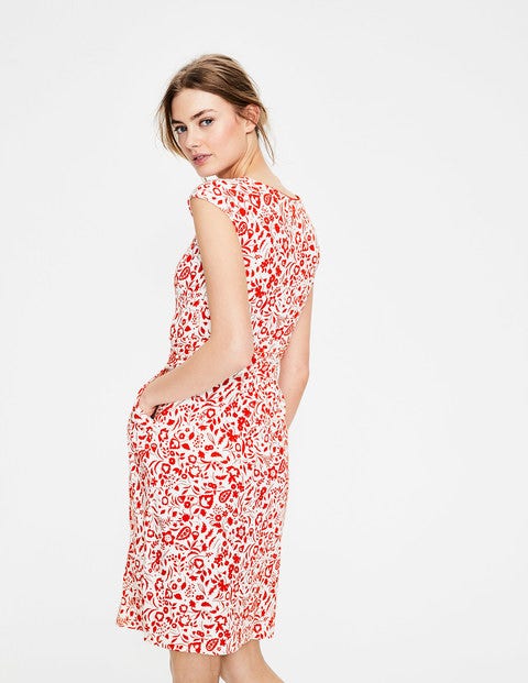 Margot Jersey Dress - Red Pop Folk Mono Margot Jersey Dress - Red Pop Folk Mono