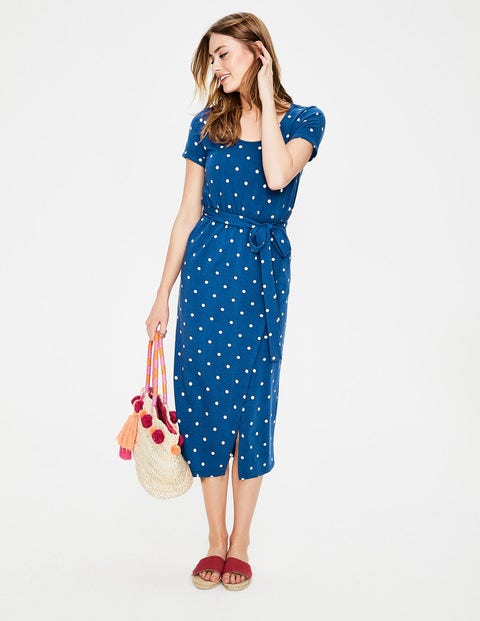 Hallie Jersey Dress - Riviera Blue Spaced Spot Hallie Jersey Dress - Riviera Blue Spaced Spot