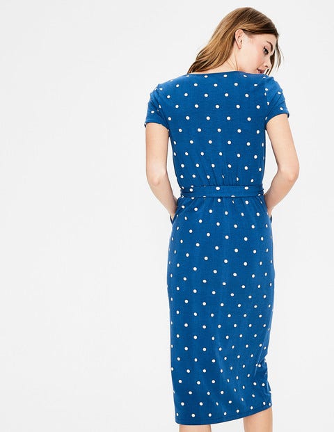 Hallie Jersey Dress - Riviera Blue Spaced Spot Hallie Jersey Dress - Riviera Blue Spaced Spot