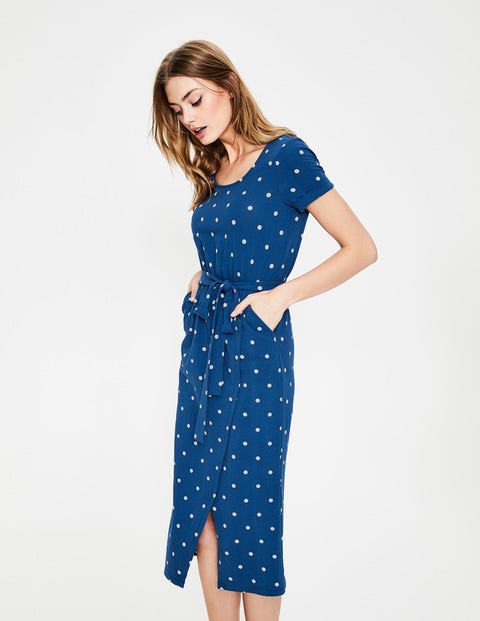 Hallie Jersey Dress - Riviera Blue Spaced Spot Hallie Jersey Dress - Riviera Blue Spaced Spot