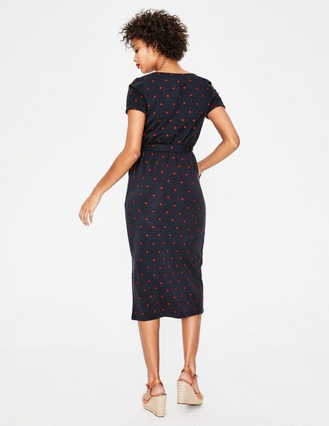 Hallie Jersey Dress - Navy Spaced Spot Hallie Jersey Dress - Navy Spaced Spot