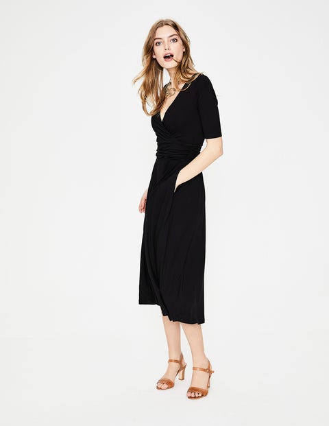 jersey midi wrap dress