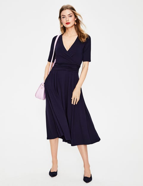 Robe Midi Kassidy En Jersey - Bleu Marine Robe Midi Kassidy En Jersey - Bleu Marine