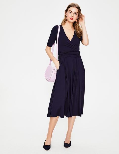 Robe Midi Kassidy En Jersey - Bleu Marine Robe Midi Kassidy En Jersey - Bleu Marine