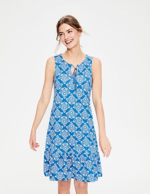 Arabella Jersey Dress - China Blue Floral Bouquet Arabella Jersey Dress - China Blue Floral Bouquet