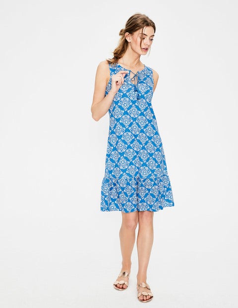 Arabella Jersey Dress - China Blue Floral Bouquet Arabella Jersey Dress - China Blue Floral Bouquet