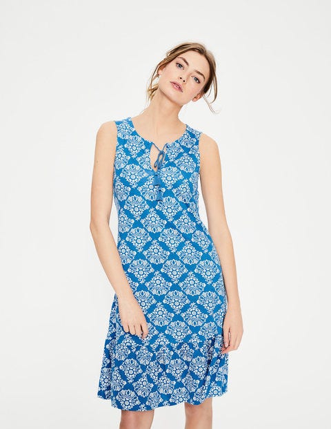 Arabella Jersey Dress - China Blue Floral Bouquet Arabella Jersey Dress - China Blue Floral Bouquet