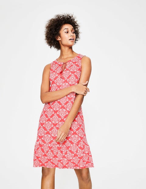 Arabella Jersey Dress - Guava Floral Bouquet Arabella Jersey Dress - Guava Floral Bouquet