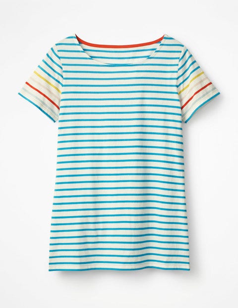 Short Sleeve Breton - Blue Lagoon Multi Stripe Short Sleeve Breton - Blue Lagoon Multi Stripe