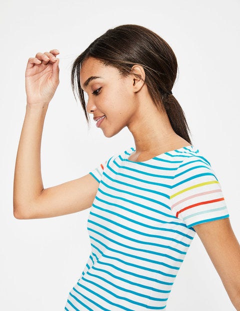 Short Sleeve Breton - Blue Lagoon Multi Stripe Short Sleeve Breton - Blue Lagoon Multi Stripe