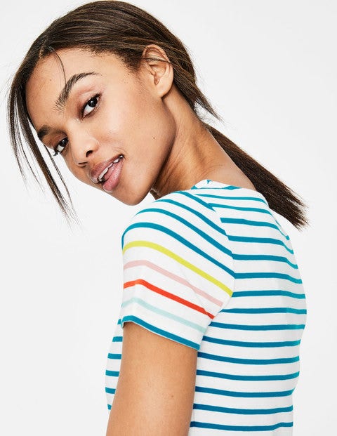 Short Sleeve Breton - Blue Lagoon Multi Stripe Short Sleeve Breton - Blue Lagoon Multi Stripe