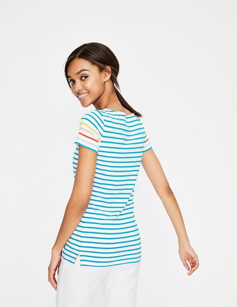 Short Sleeve Breton - Blue Lagoon Multi Stripe Short Sleeve Breton - Blue Lagoon Multi Stripe