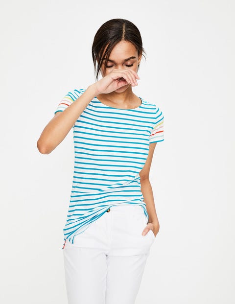 Short Sleeve Breton - Blue Lagoon Multi Stripe Short Sleeve Breton - Blue Lagoon Multi Stripe