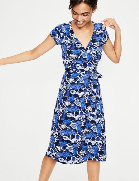 Summer Wrap Dress - Blues Bouquet Summer Wrap Dress - Blues Bouquet