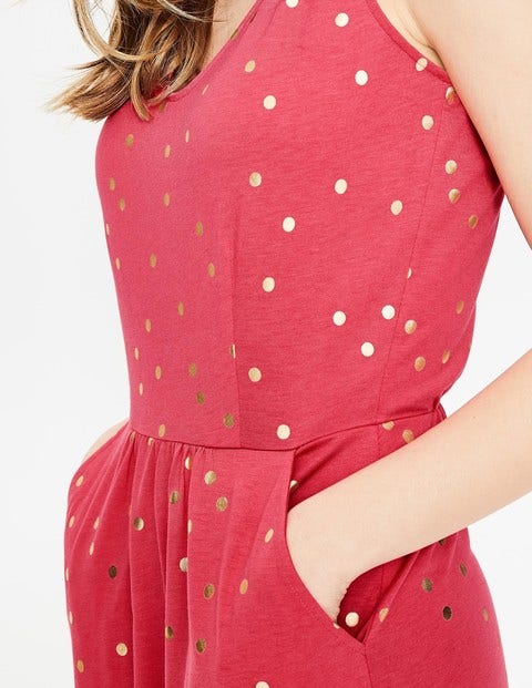 Melinda Jersey Dress - Coral Sunset Foil Spot Melinda Jersey Dress - Coral Sunset Foil Spot