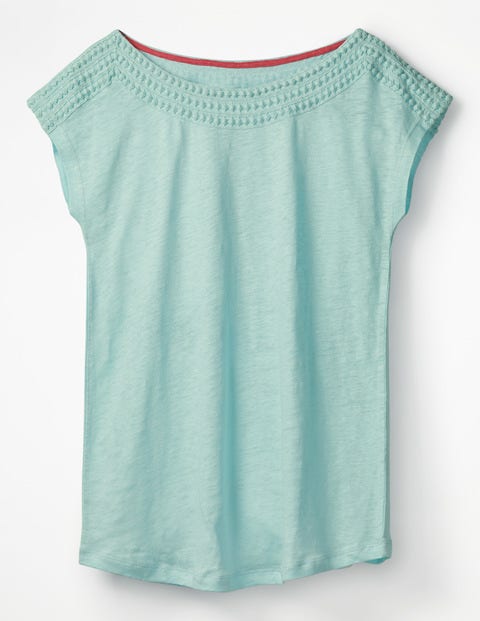 Linen Boatneck Jersey Top - Pale Icicle Linen Boatneck Jersey Top - Pale Icicle