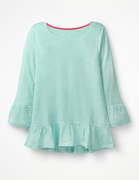 Linen Flare Jersey Top - Pale Icicle Linen Flare Jersey Top - Pale Icicle