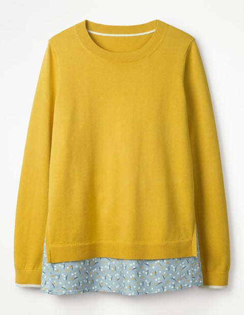 Mya Woven Mix Jumper - Mimosa Yellow Mya Woven Mix Jumper - Mimosa Yellow