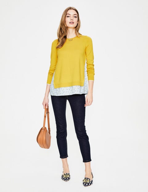 Mya Woven Mix Jumper - Mimosa Yellow Mya Woven Mix Jumper - Mimosa Yellow